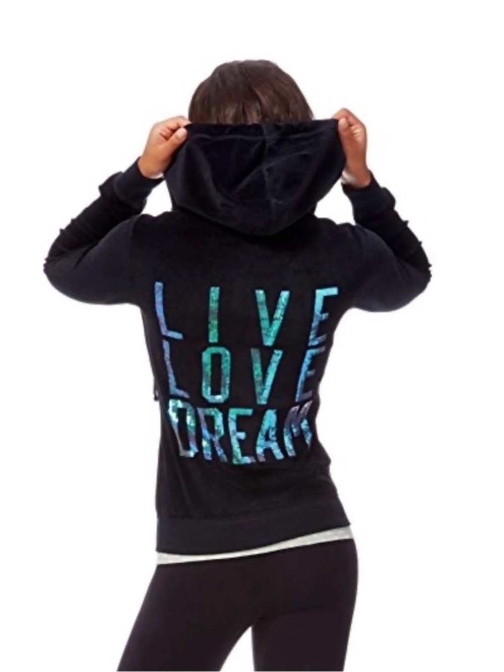Love Love Dream Aeropostale Y2K Black
Bling Velour Full-Zip Sweater
